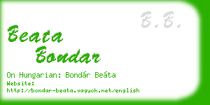 beata bondar business card